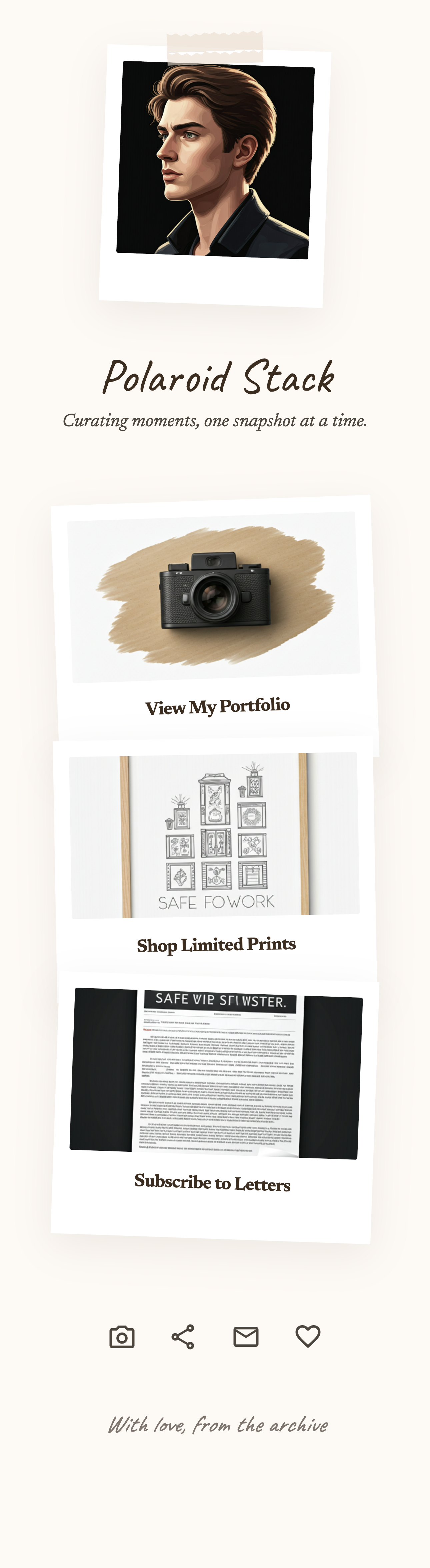 Polaroid Stack template